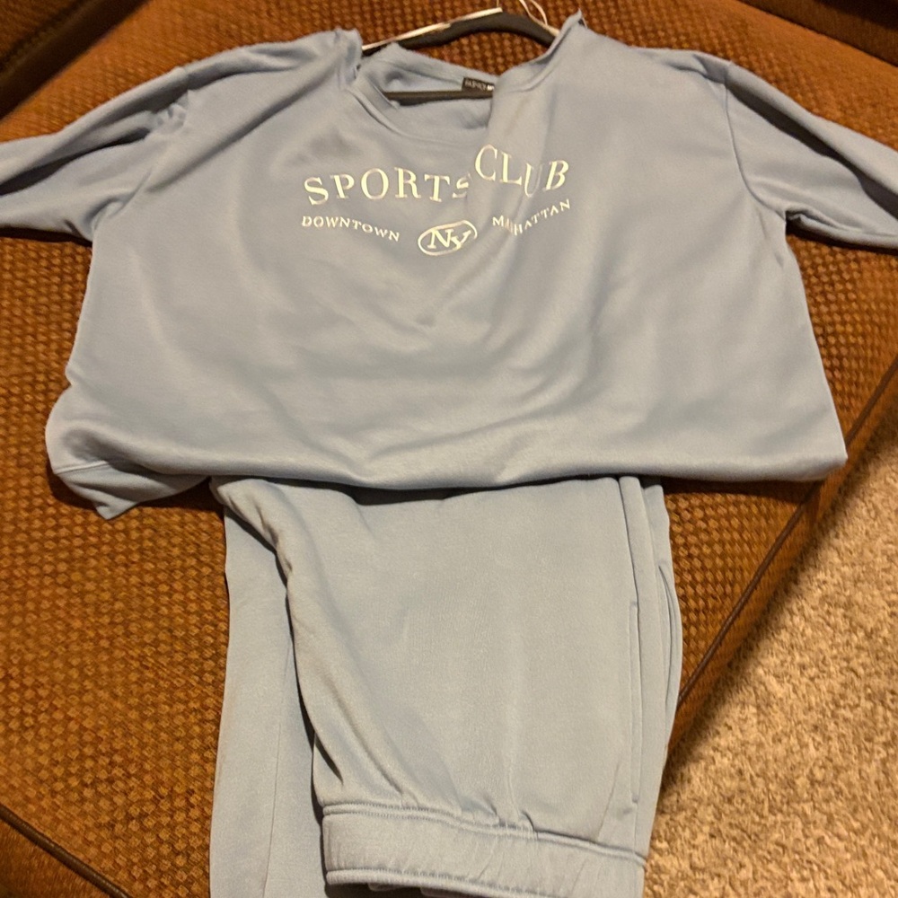 Fashion Nova Light Blue Sport Club Lounge Set
